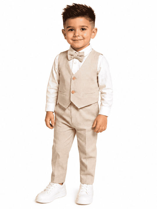 Kids Summer Suit 4 Pieces Beige