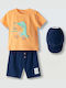 Sommer Kinderbekleidungsset 3 Stück Gelb-Blau