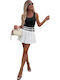 Pleated High Waist Mini Skirt White