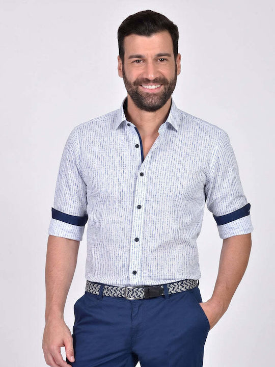 Long Sleeve Cotton Shirt in Regular Fit White