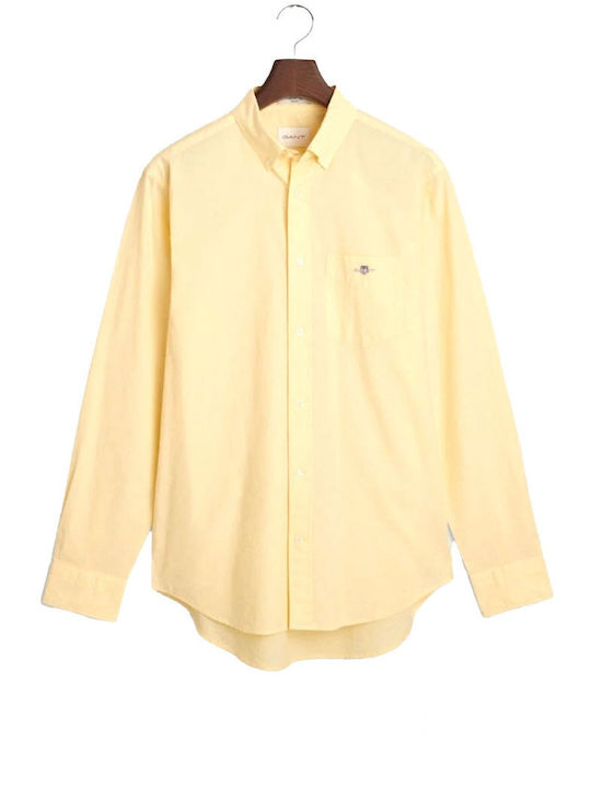 Gant Short Sleeve Cotton Shirt Yellow