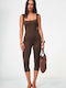 Women's Brown One-piece Jumpsuit Dark