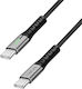LogiLink LED USB 3.2 Cable USB-C male - USB-C 100W PD Μαύρο 2m CU0434