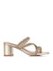 Mules with Heel in Rose Gold Colour