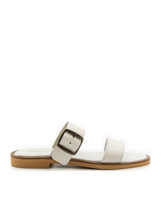 Rolling Steps Shoes Δερμάτινα Σανδάλια Λευκά Rolling Steps Shoes Δερμάτινα Σανδάλια Λευκά
