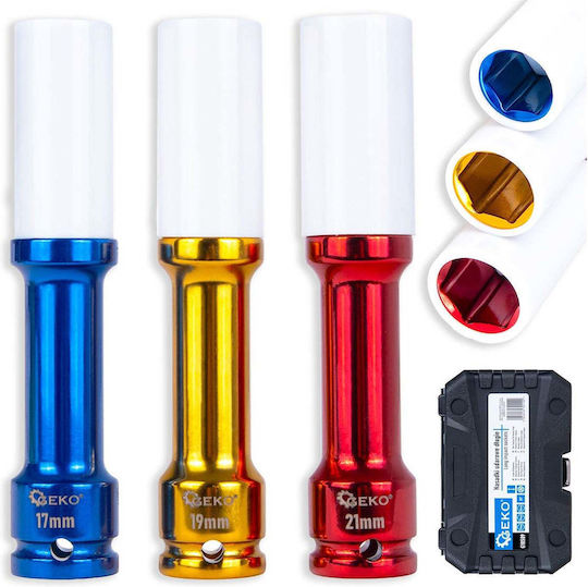 Geko Long Sockets with 1/2" Frame Host Set 3 Pieces