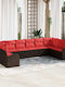 Ecksofa Outdoor Rattan mit Kissen