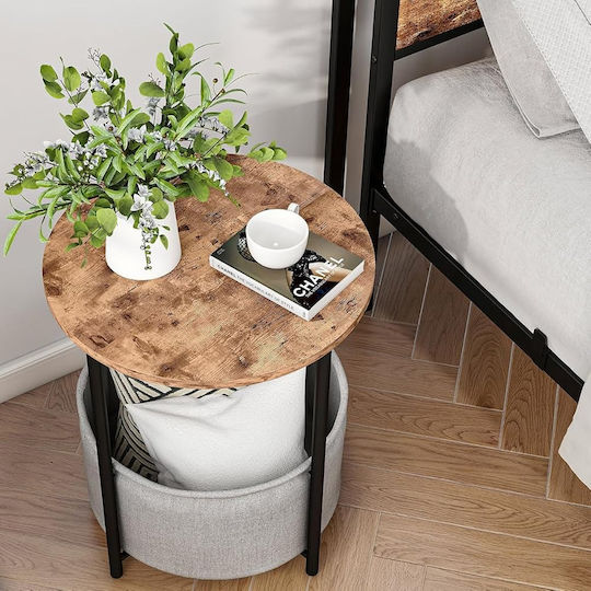 Masă Laterală Rotundă Din Lemn Multicoloră L40xL40cm