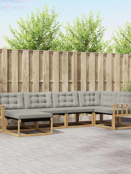 Ecksofa Outdoor Hölzernes mit Kissen 327x168.5x...