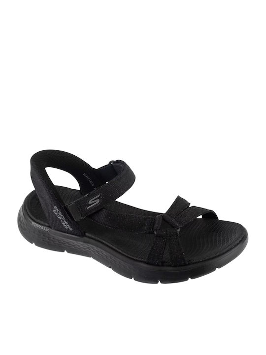 Skechers Go Walk Flex Γυναικεία Σανδάλια Μαύρα
