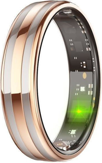 HR02 Smart Ring 18.2mm με Παλμογράφο Χρυσό