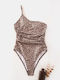 One Piece Swimsuit One Shoulder Animal Size M Animal