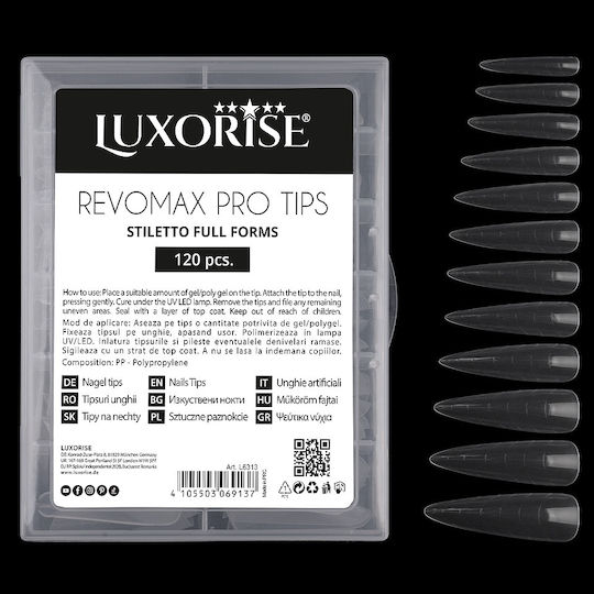 Reusable Polygel Gel Revomax Pro Tips Luxorise Stiletto Full Forms 120 Pcs