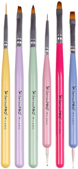 Set 6 Falsche Nagelbürsten Maniküre Sensopro Milano
