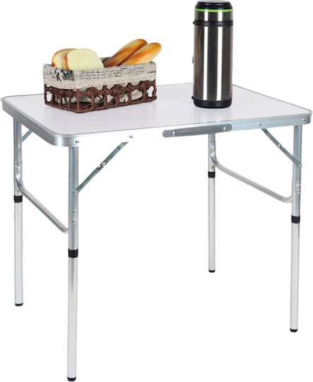Relaxdays Masă de Camping din Aluminiu Pliabilă 70x55x75cm Albă