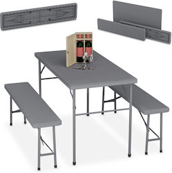 Relaxdays Picknick-Tisch Klappbar 73x61x120cm 3...