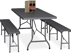 Relaxdays Steel Camping Table Set for Camping F...