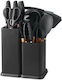 SPV Cooking Utensil Set Made of Silicone With Stand 19 Pieces Black