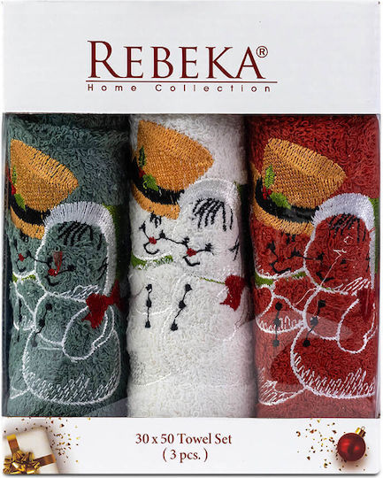 Rebeka Home Πετσέτα Χεριών 30x50εκ. Snowy 3τμχ