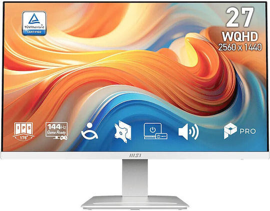 MSI Pro MP273QW E14 IPS HDR Monitor 27" QHD 2560x1440 144Hz with 4ms GTG Response Time White