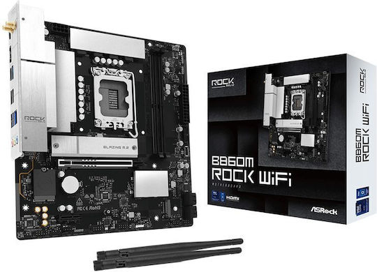 ASRock B860M Rock WiFi Дънна Платка Micro ATX с Intel Socket 90-MXBU60-A0UAYZ