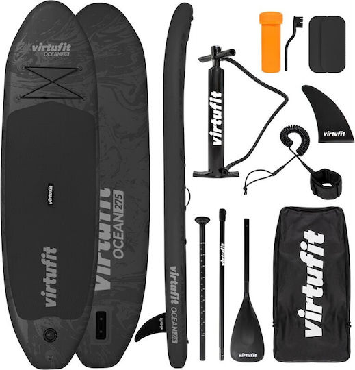 Virtufit Ocean 275 Φουσκωτή Σανίδα SUP με Μήκος 2.75m Μαύρη
