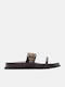 Damen Flatforms Braune Sandalen