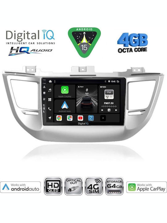 Digital IQ Car Audio System for Hyundai Tucson 2015-2019 Bluetooth USB WiFi GPS Apple CarPlay Android Auto with 9" Touch Screen