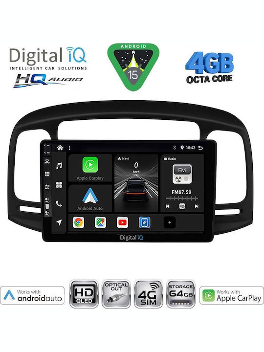 Digital IQ Car Audio System for Hyundai Accent 2005-2012 (Bluetooth/USB/WiFi/GPS/Apple CarPlay/Android Auto) with 9" Touch Screen