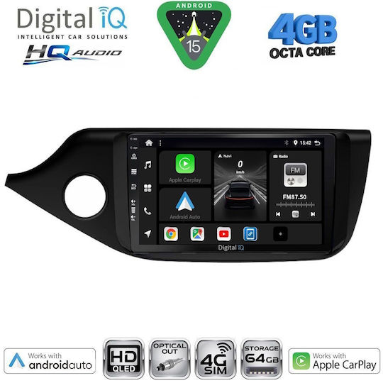 Digital IQ Car Audio System for Kia Ceed 2012-2018 Bluetooth USB WiFi GPS Apple CarPlay Android Auto with 9" Touch Screen