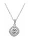 Κολιέ Ασήμι 925 Ροζέτα Moissanite 6.5mm 1.0ct D