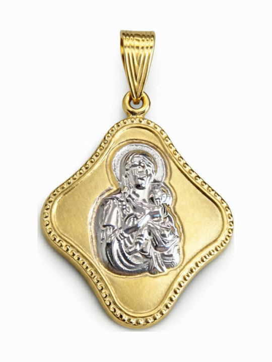 Ioannis Kosmima Pendant Kids Charm with Virgin Mary in 9K Gold AFP-924735Y
