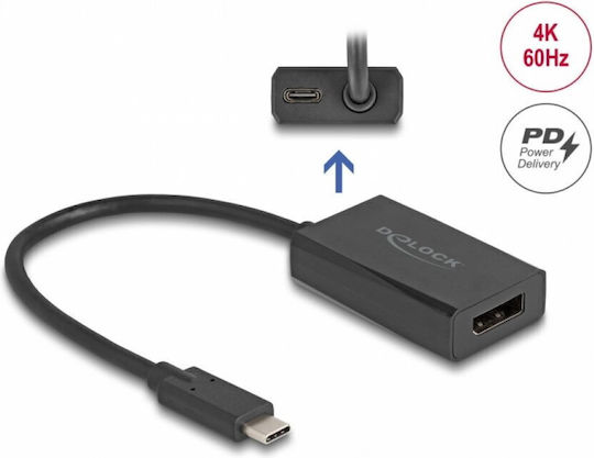 DeLock Μετατροπέας DisplayPort male σε DisplayPort female 1τμχ 61059