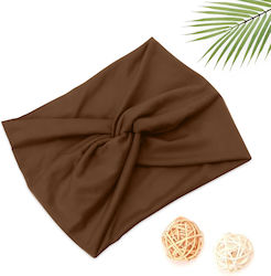 Crossed Headband Hair In Brown Soft Solid Cotton