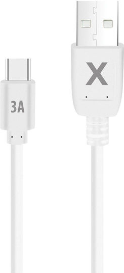 Maxlife USB 2.0 Кабел USB-C мъжки - USB-A Бял 2m