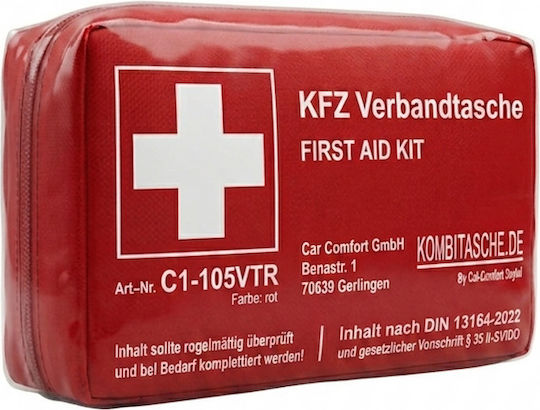 Car-Comfort C1-105VTR Φαρμακείο Πρώτων Βοηθειών Αυτοκινήτου Τσαντάκι με Εξοπλισμό
