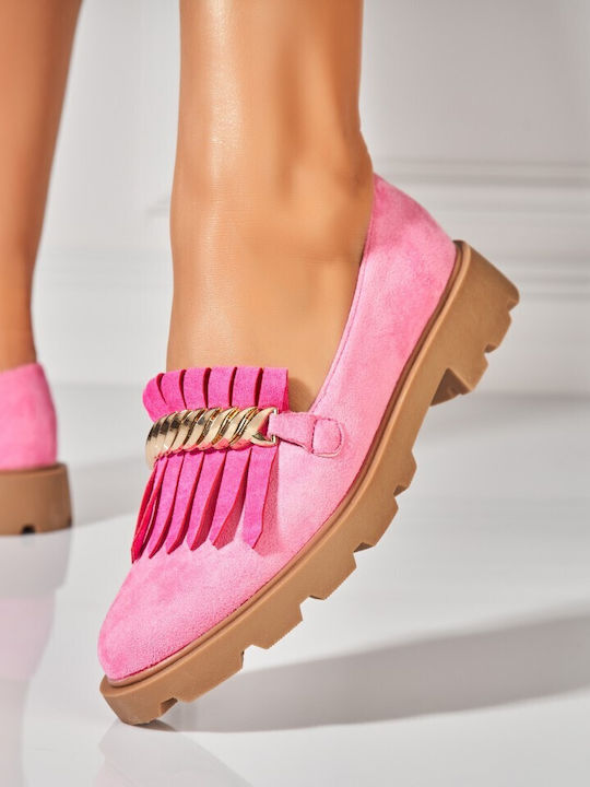 Mocasini Dama În Culoare Fuchsia