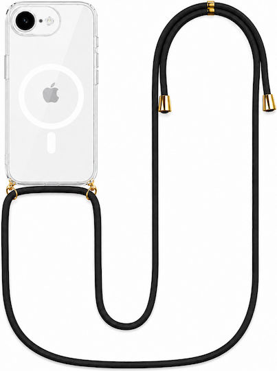 Silicone Case Cord Black Iphone 16 Pro Max Transparent Magline