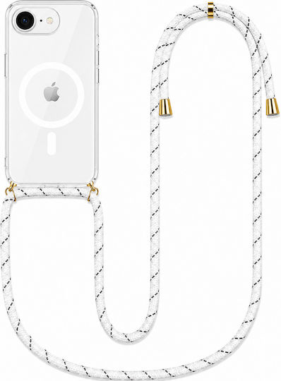 Калъф Силиконов Връзка Бял Iphone 17 Pro Прозрачен Magline