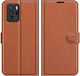 Tel1 Xiaomi Poco X3 GT Litchi Texture Horizontal Flip Book Case Brown