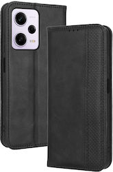 Tel1 Xiaomi Redmi Note 12 Pro 5G Xiaomi Poco X5 Pro 5G Magnetische Retro Textur Handyhülle Buch Schwarz