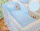 Bobono Crib Set Blue Hearts And Stripes 3 Pieces