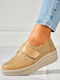 Leather Women's Moccasins In Beige Colour