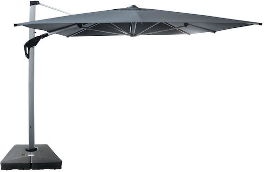 Professioneller Hängender Quadratischer Garten- und Terrassen-Sonnenschirm Aluminium Javante Graue 2,7x2,7xH2m