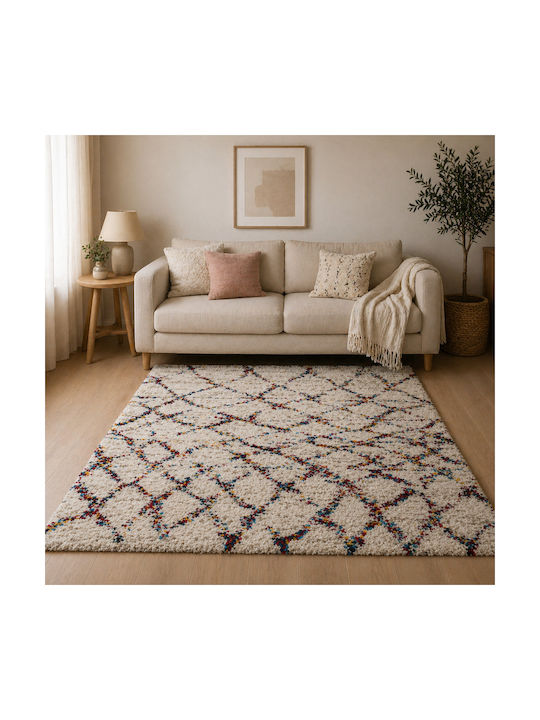 Shaggy Noelia Rug Rectangular Cream 130x180cm