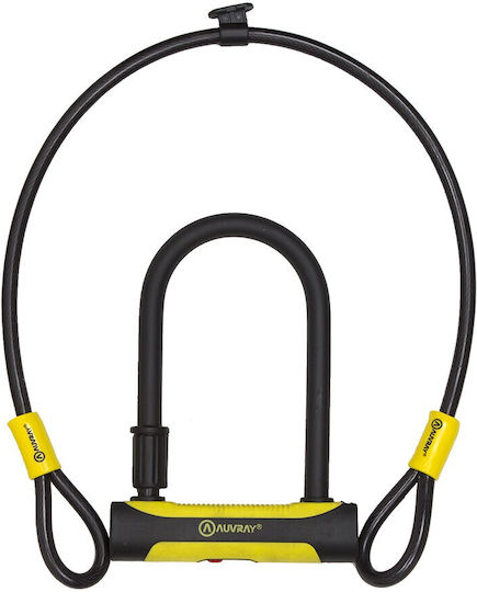Auvray Motorradschloss U-roc Schloss 100cm Kabel 180 x 245mm Bügelschloss Durchmesser 14mm Kabeldurchmesser 12mm