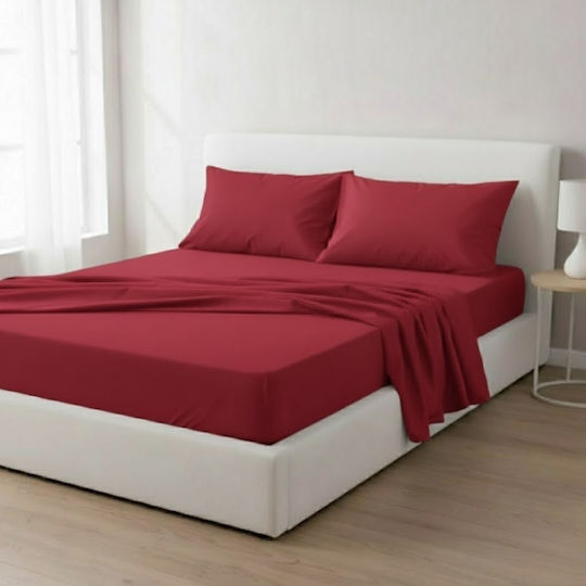 Olia Home Doppeltes Bettlaken Set 4 Stück 200x260cm Rote Olia Home Doppeltes Bettlaken Set 4 Stück 200x260cm Rote