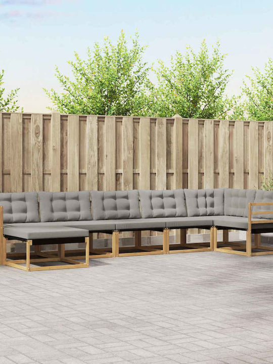 Ecksofa Outdoor-Hölzernes mit Kissen 404x166.5x73cm