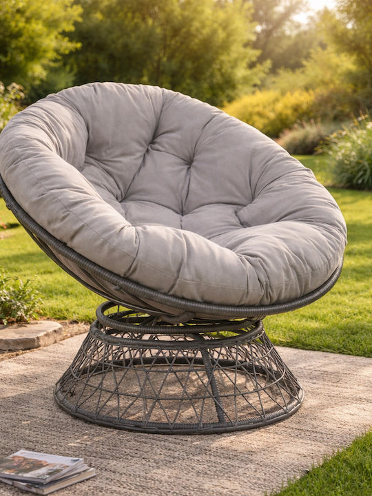 Outdoor Chair Metallic Cecil Gray with Cushion ...