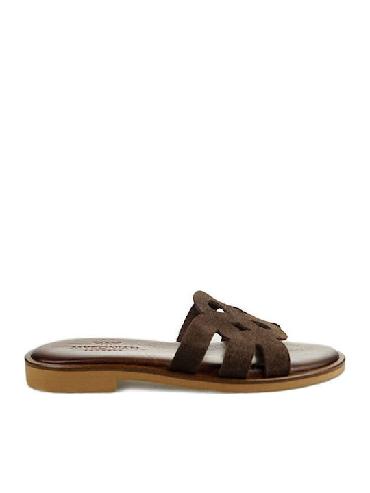 Myconian Women's Flat Sandals Brown